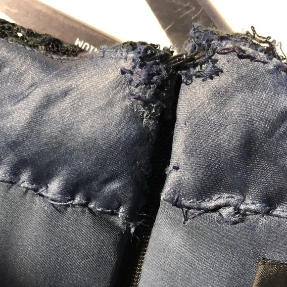 Carmen Marc Valvo Strapless Navy and Black Bandage Special Occassion Dress S/8 - Picture 16 of 16